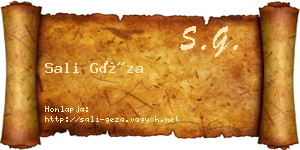 Sali Géza névjegykártya