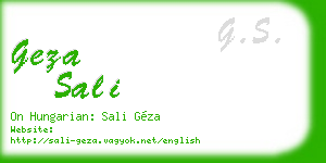 geza sali business card