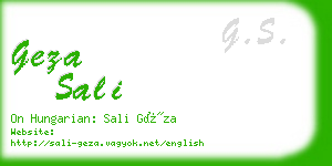 geza sali business card